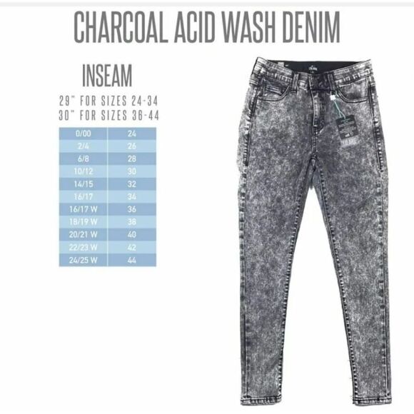 Lularoe Charcoal acid wash denim jeans sz 44 - Picture 1 of 5